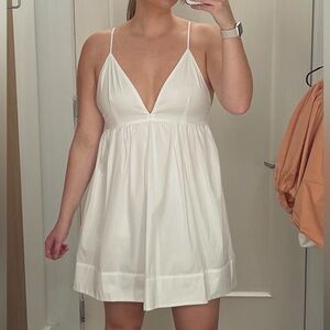 White V-Neck Abercrombie Dress